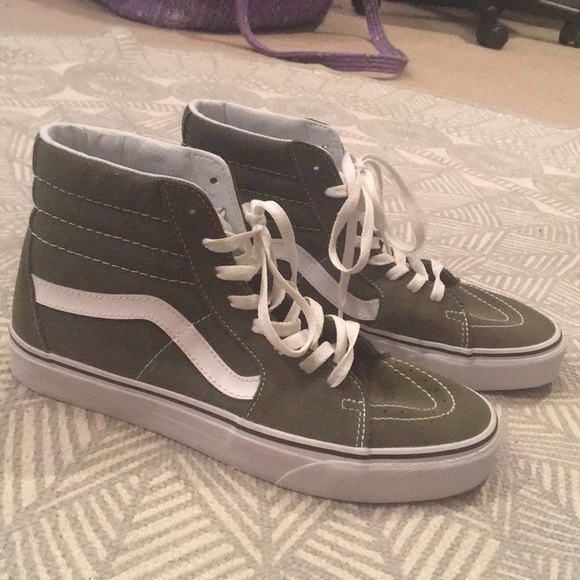 green suede high top vans